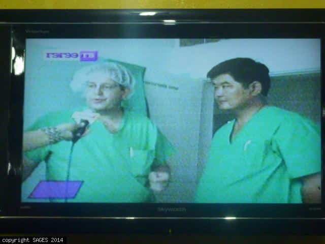 TV interview laparoscopic training Mongolia
