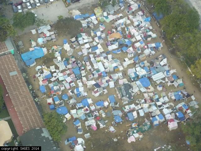Tent cities from air Haiti 2010