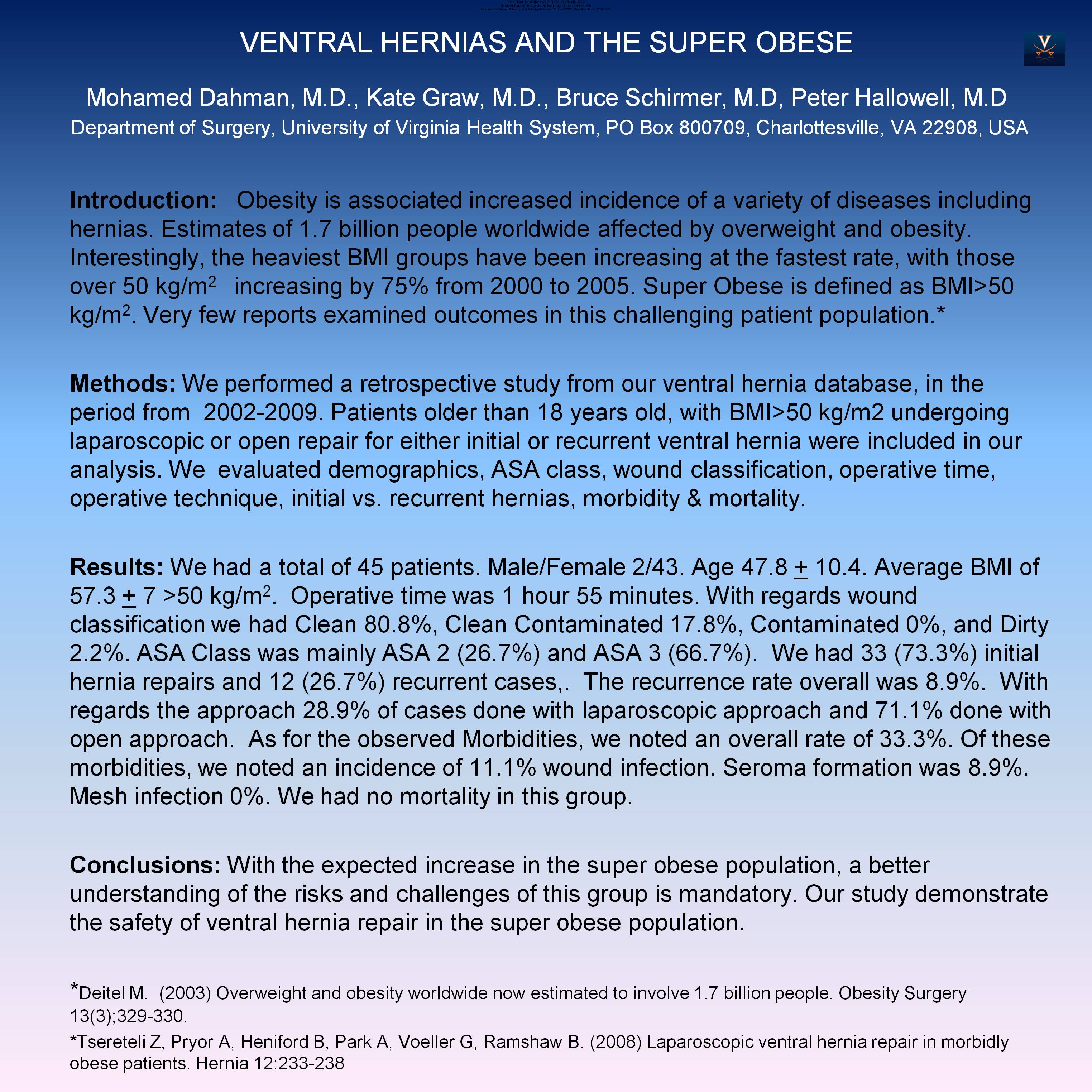 ventral hernias and the super obese - sages abstract archives